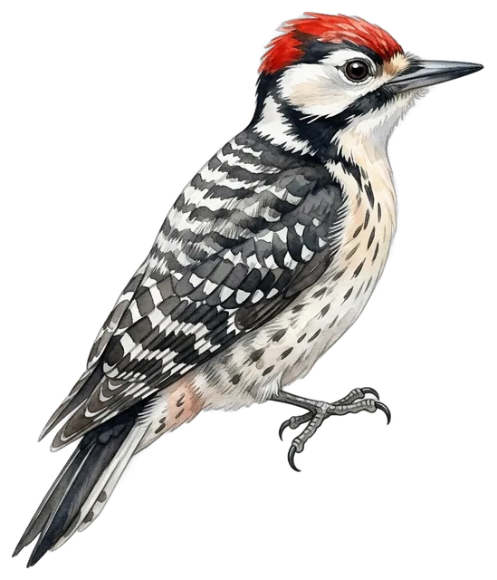 Ladder-backed Woodpecker watercolor illustration
