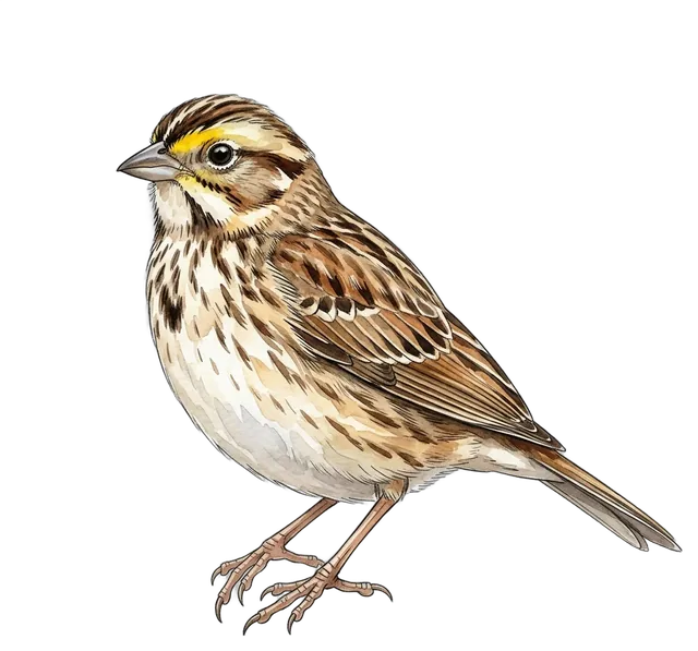 Savannah Sparrow watercolor illustration