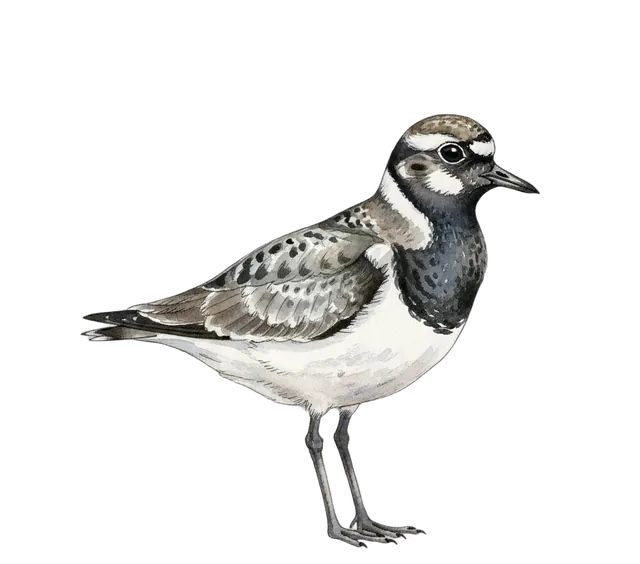 Grey Plover watercolor illustration
