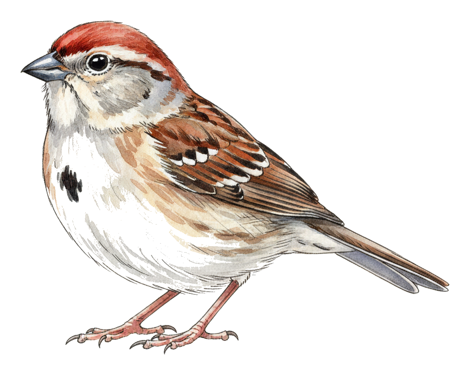 American Tree Sparrow watercolor illustration