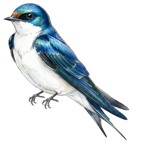 Tree Swallow watercolor illustration